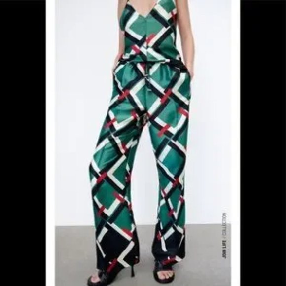 Zara Satin High Waisted Pants - Picture 9 of 10